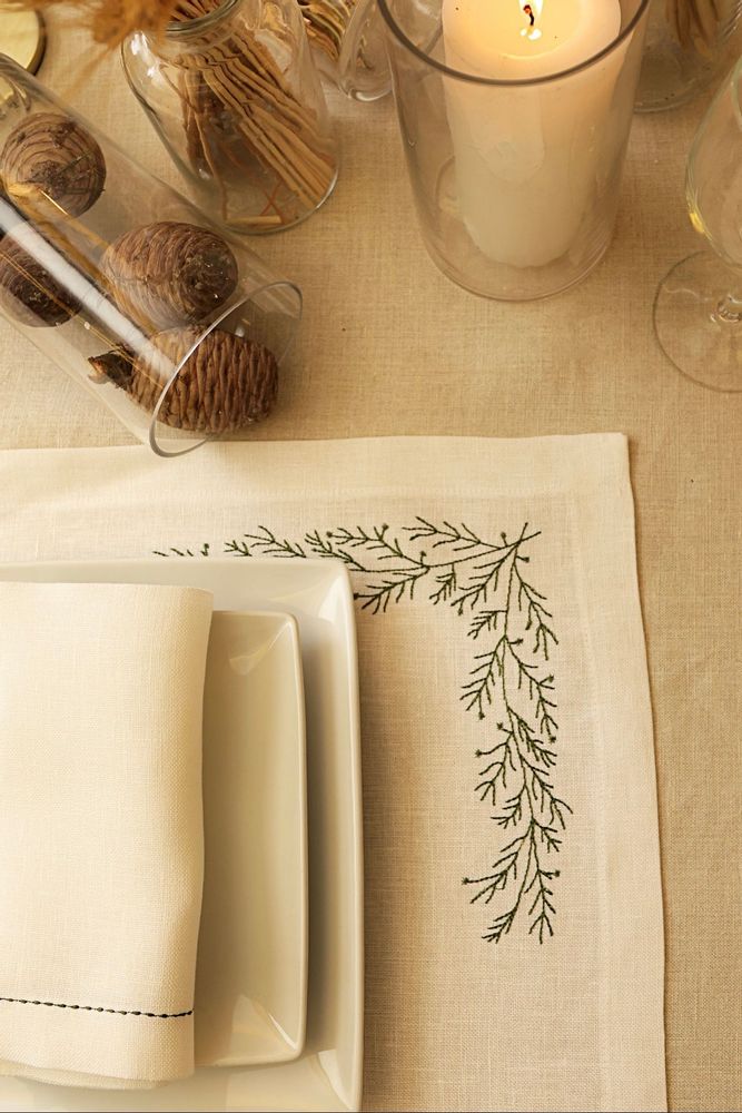 Placemats - PLACEMAT GREEN CORNER SET OF 2 - HYA CONCEPT STORE