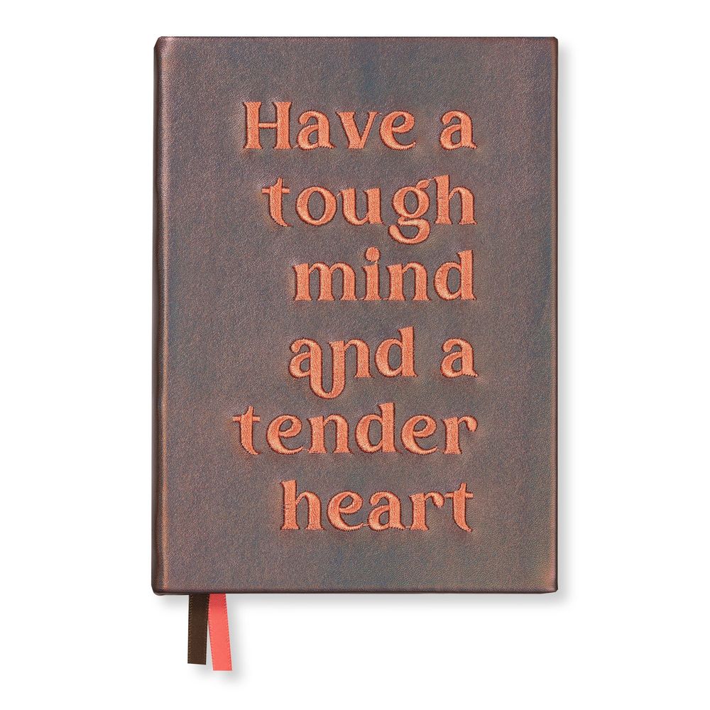 Gifts - Embroidered quote notebook - "Have a tough mind and a tender heart” - BIEN MOVES
