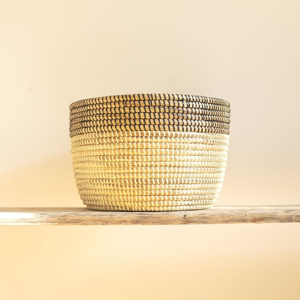 Flower pots - POT POT African basket Pot cover Bi-Coulor Ø 35 cm / H 25 cm - KAWOBAZAAR