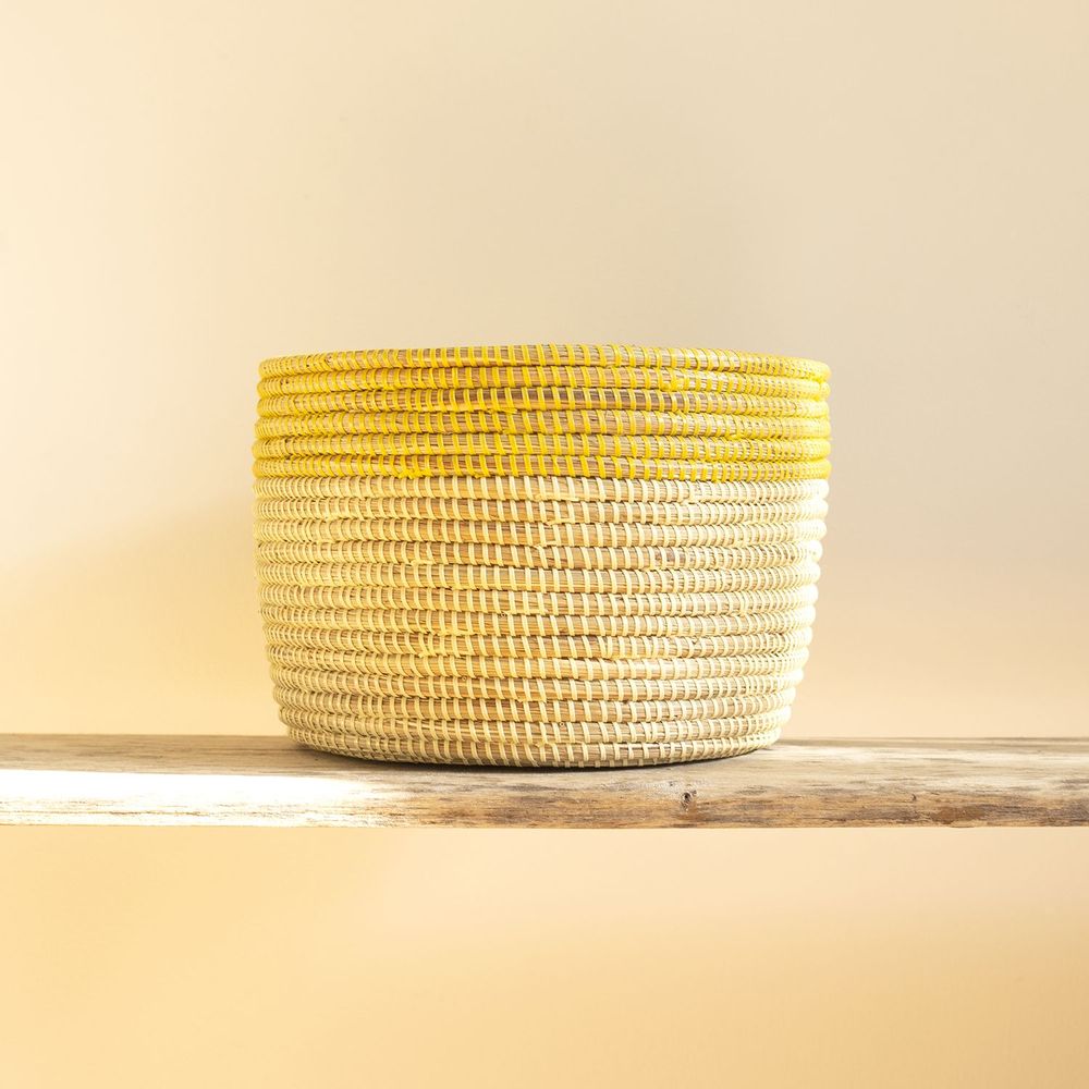 Flower pots - POT POT African basket Pot cover Bi-Coulor Ø 35 cm / H 25 cm - KAWOBAZAAR