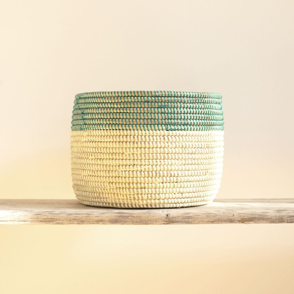 Flower pots - POT POT African basket Pot cover Bi-Coulor Ø 35 cm / H 25 cm - KAWOBAZAAR