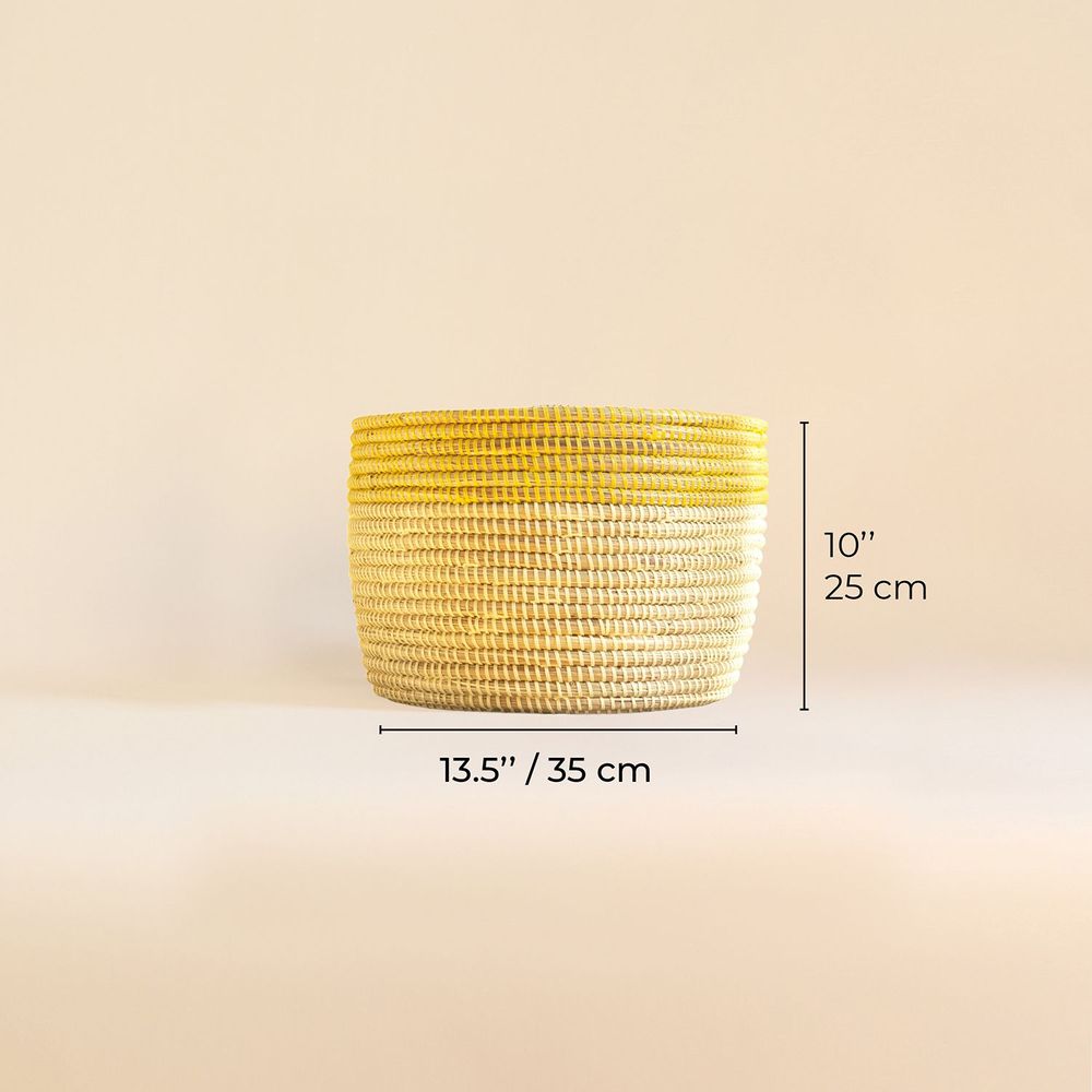 Flower pots - POT POT African basket Pot cover Bi-Coulor Ø 35 cm / H 25 cm - KAWOBAZAAR