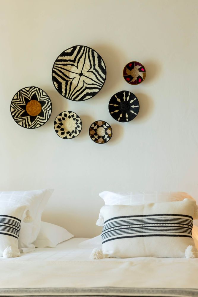 Autres décorations murales - Corbeille Shield blanc et ivoire, Afrique Australe - MALKIA HOME