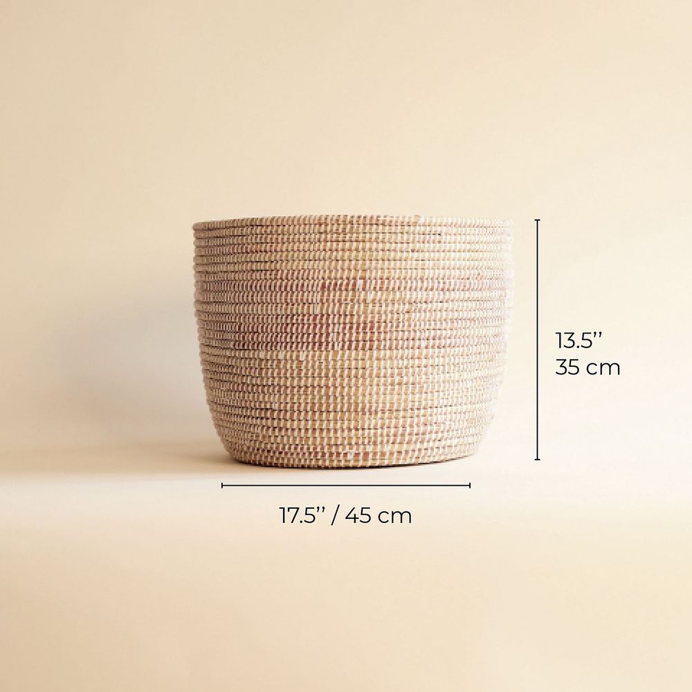 Pots de fleurs - POT XL Panier Africain Cache pot Corbeille H 35 cm / Ø 45 cm - KAWOBAZAAR