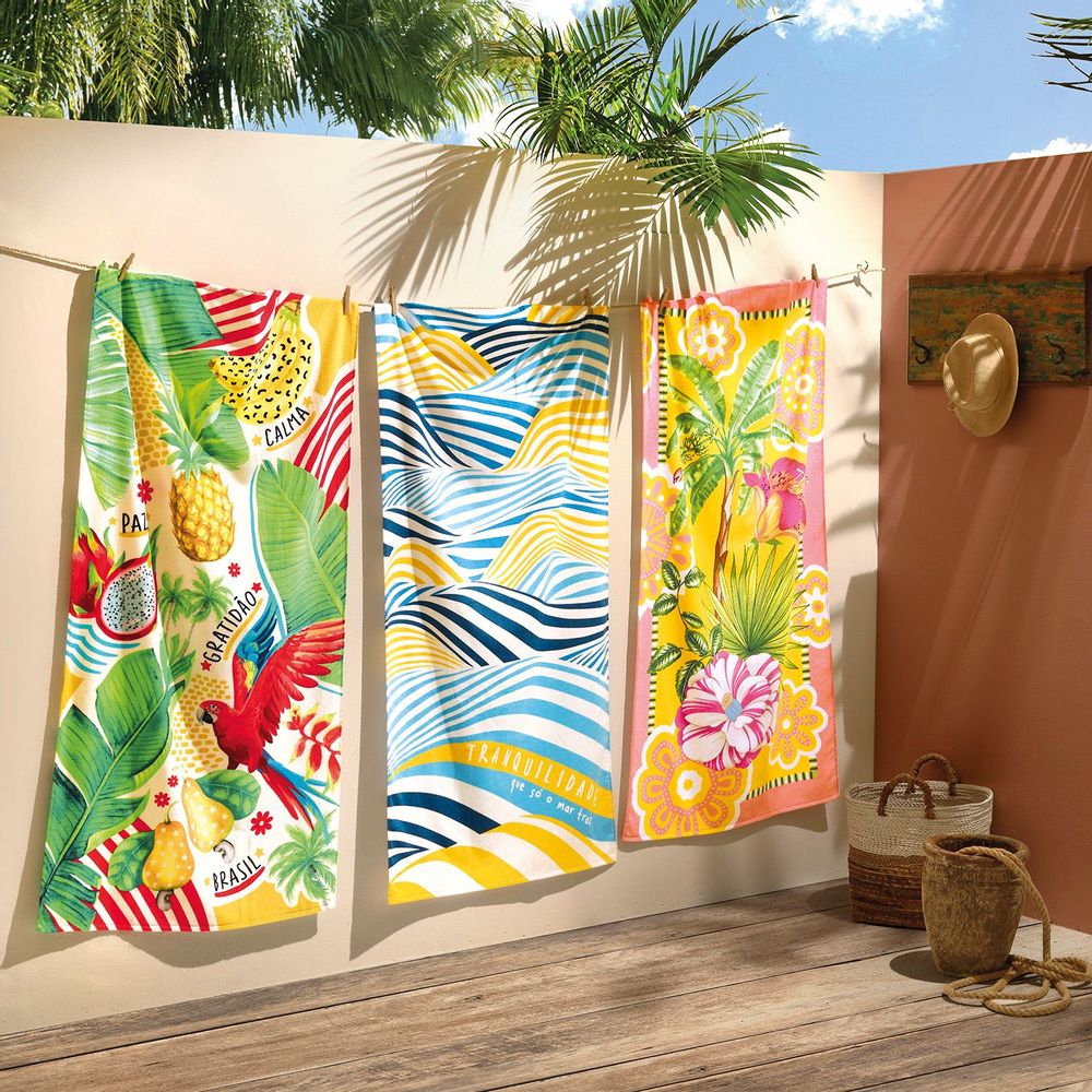 Bath towels - Printed Velour Beach Towel - DÖHLER