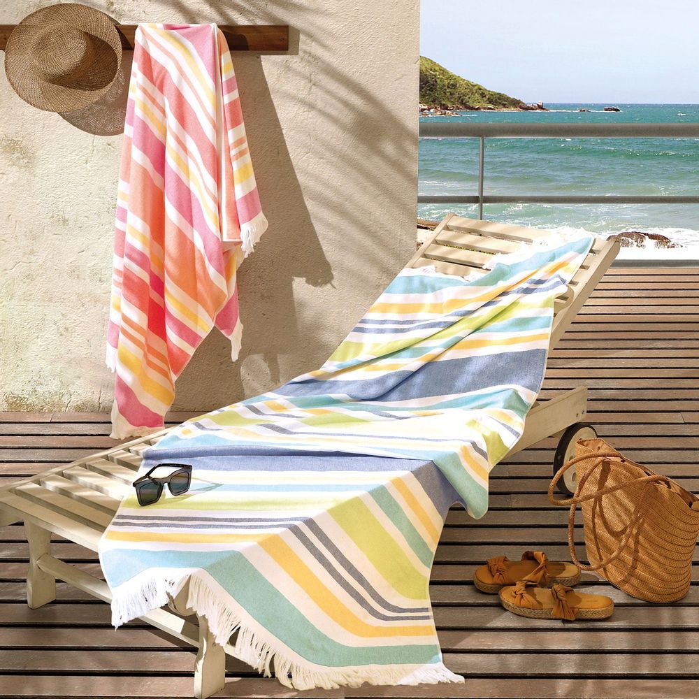 Bath towels - Solaris Beach Towels w/ Fringe - DÖHLER