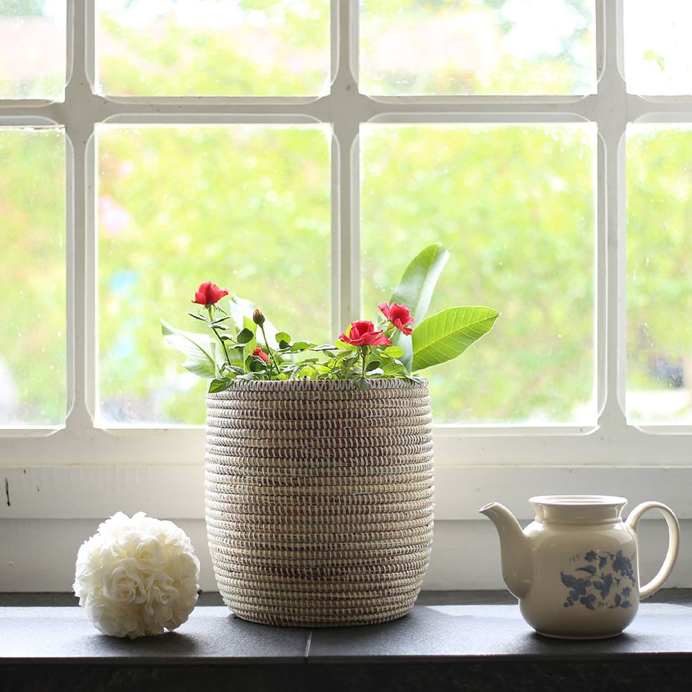 Flower pots - POT L POT African basket Pot cover H 30 cm / Ø 35 cm - KAWOBAZAAR