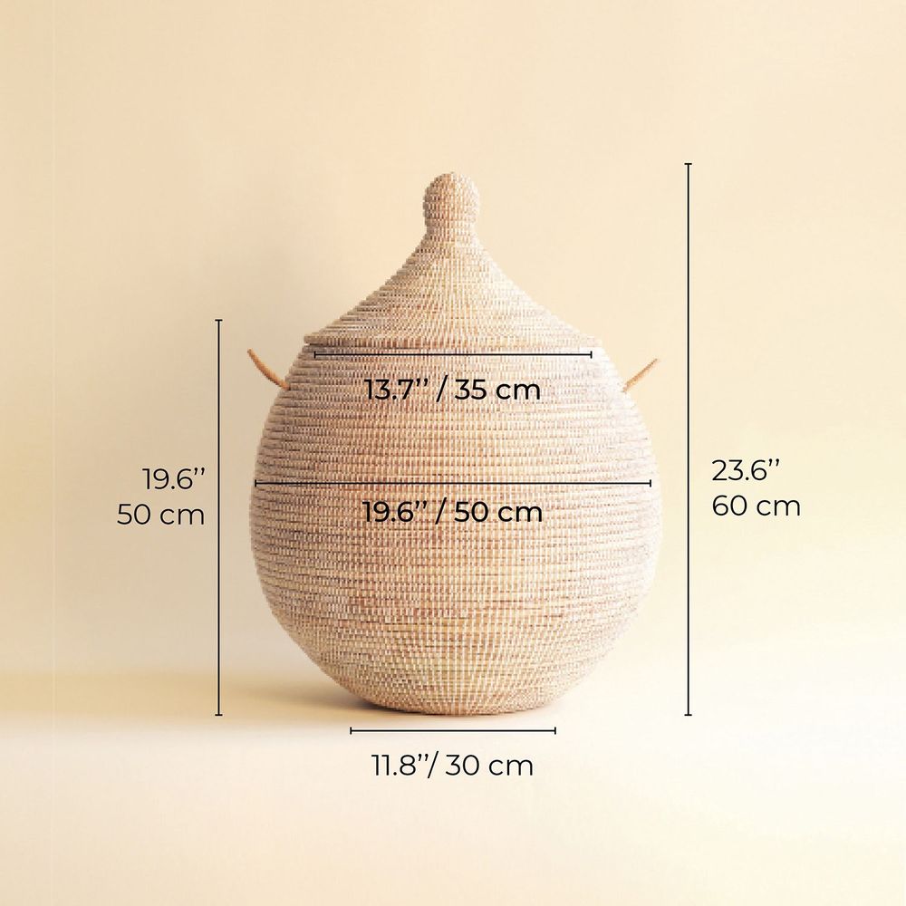 Laundry baskets - BOOPAfrican Basket Round LARGE - H 55 cm / Ø 50 cm - KAWOBAZAAR