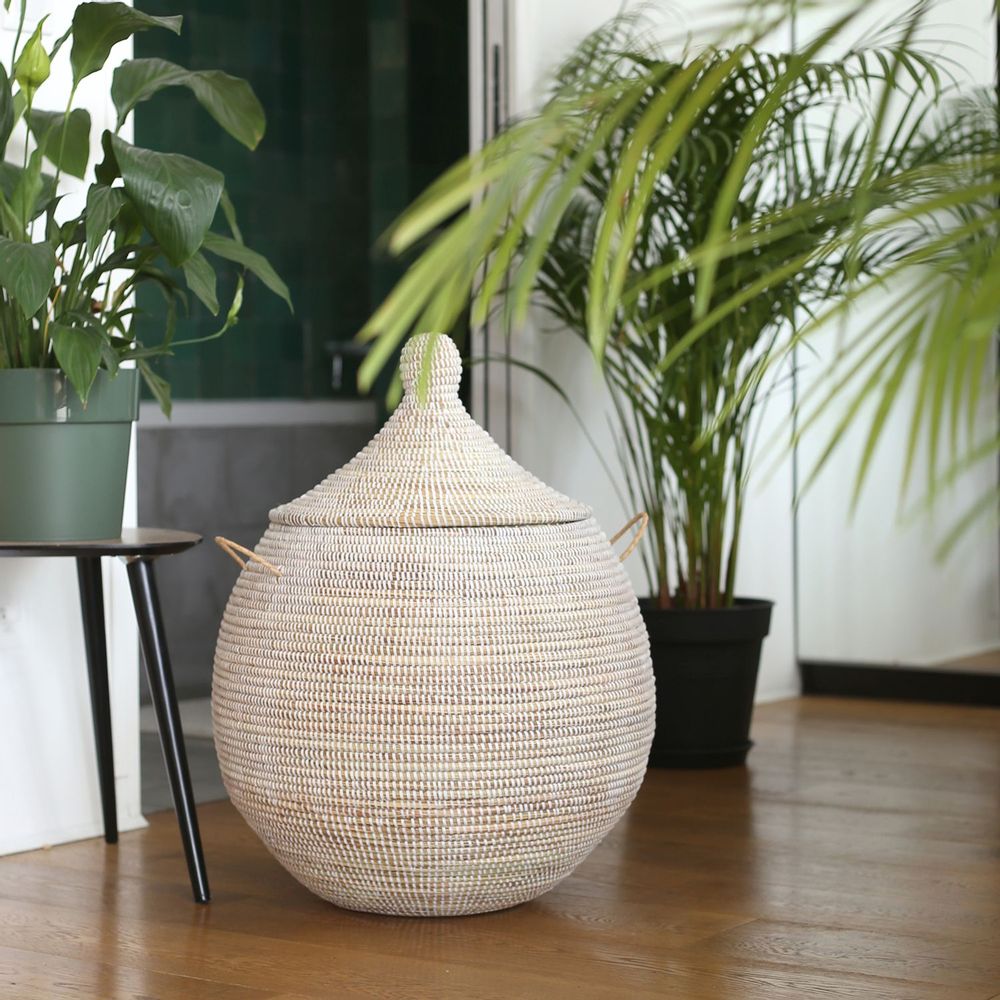 Laundry baskets - BOOPAfrican Basket Round LARGE - H 55 cm / Ø 50 cm - KAWOBAZAAR