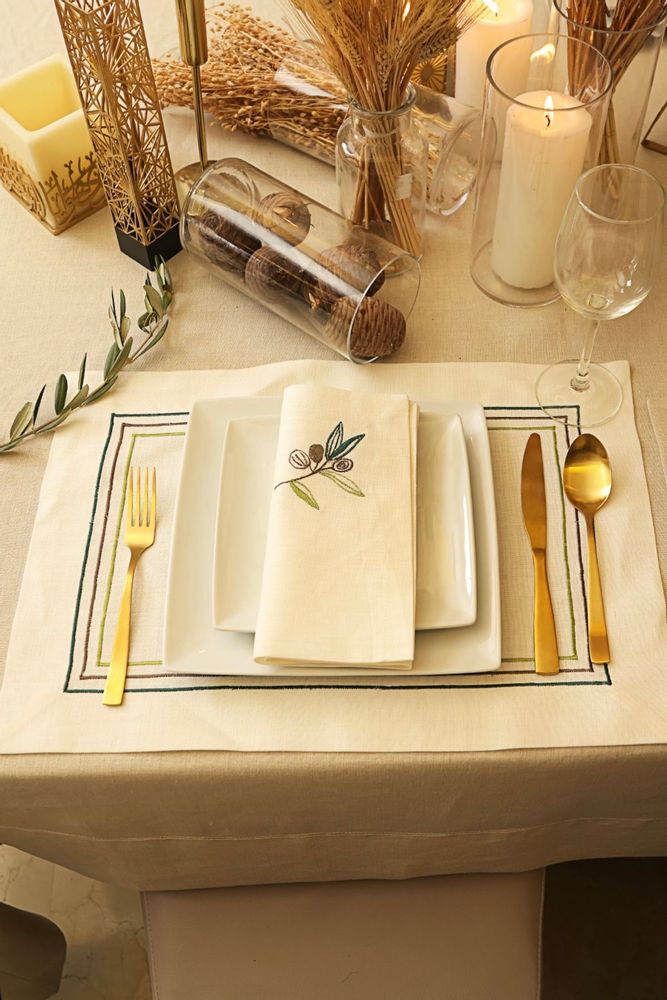 Serviettes - Set de 2 serviettes « Olives - HYA CONCEPT STORE