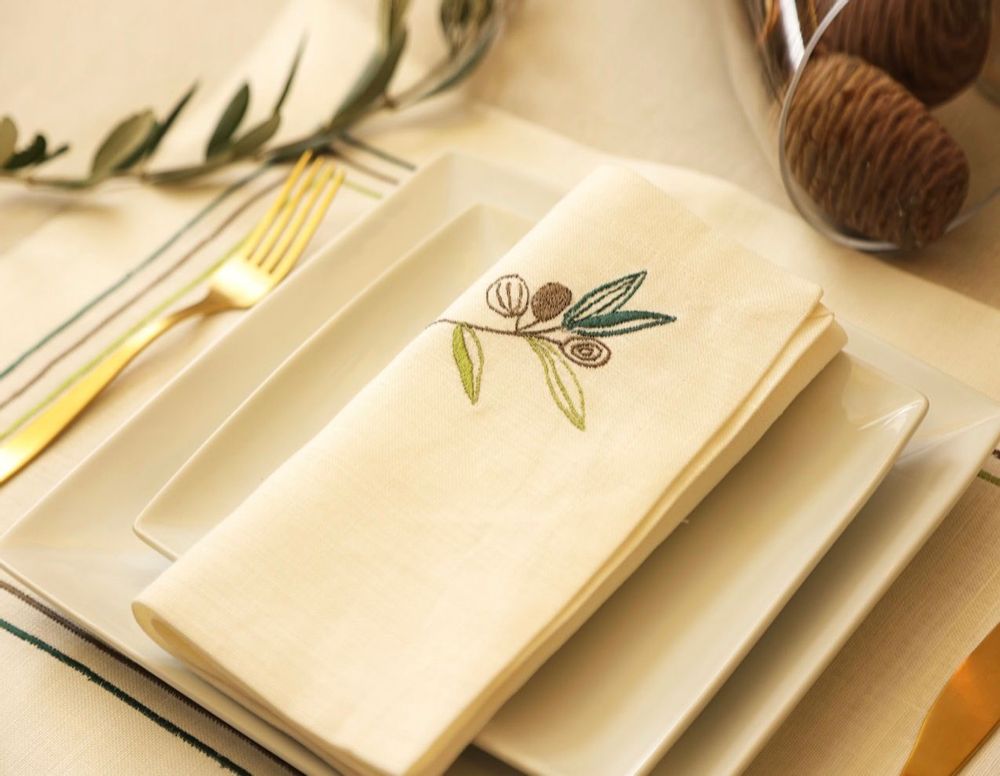 Serviettes - Set de 2 serviettes « Olives - HYA CONCEPT STORE
