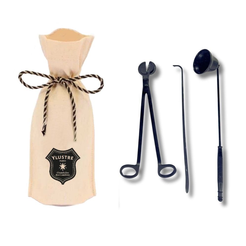 Decorative objects - Candle care set - 3 black metal tools. - YLUSTRE
