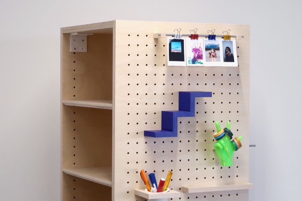 Customizable objects - Perforated Storage Locker - Wooden Pegboard - QUARK