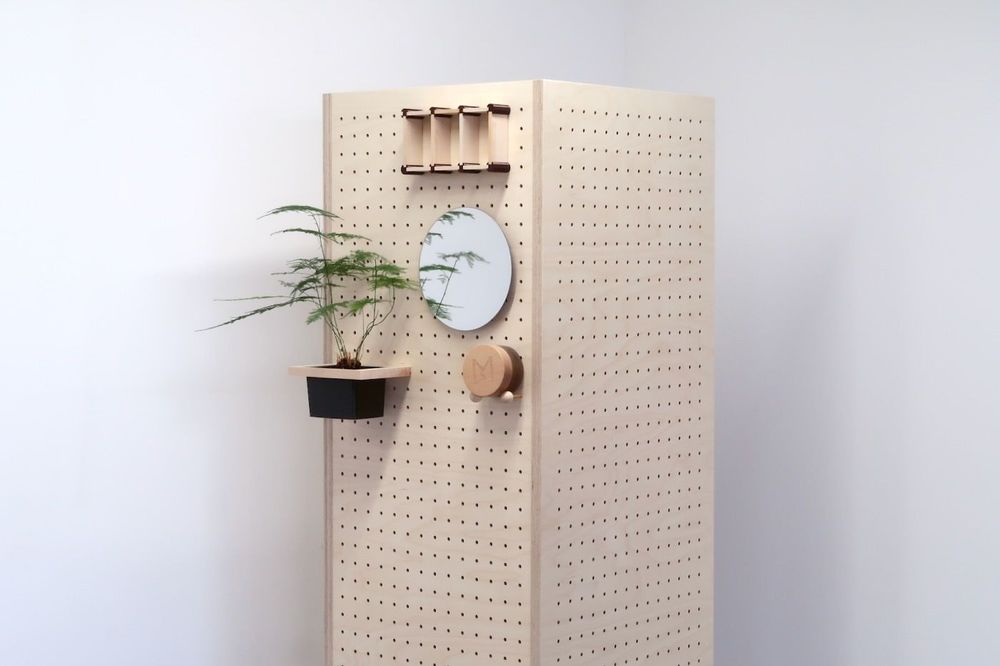 Customizable objects - Perforated Storage Locker - Wooden Pegboard - QUARK