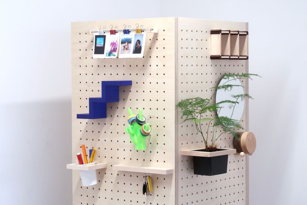 Customizable objects - Perforated Storage Locker - Wooden Pegboard - QUARK