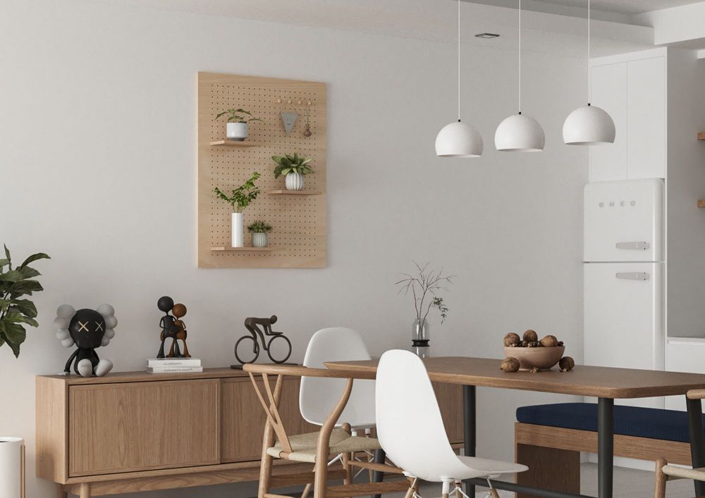 Meubles de cuisines - Panneau perforé Pegboard en bois pour cuisine aménagé - QUARK