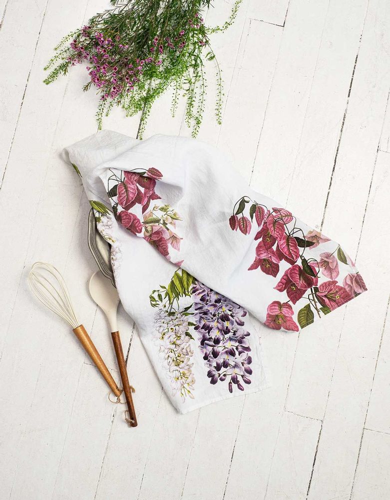 Linge d'office - BOUGAINVILLEA et GLYCINE ǀ Torchons en 100% lin lavé - LINOROOM 100% LINEN TEXTILES