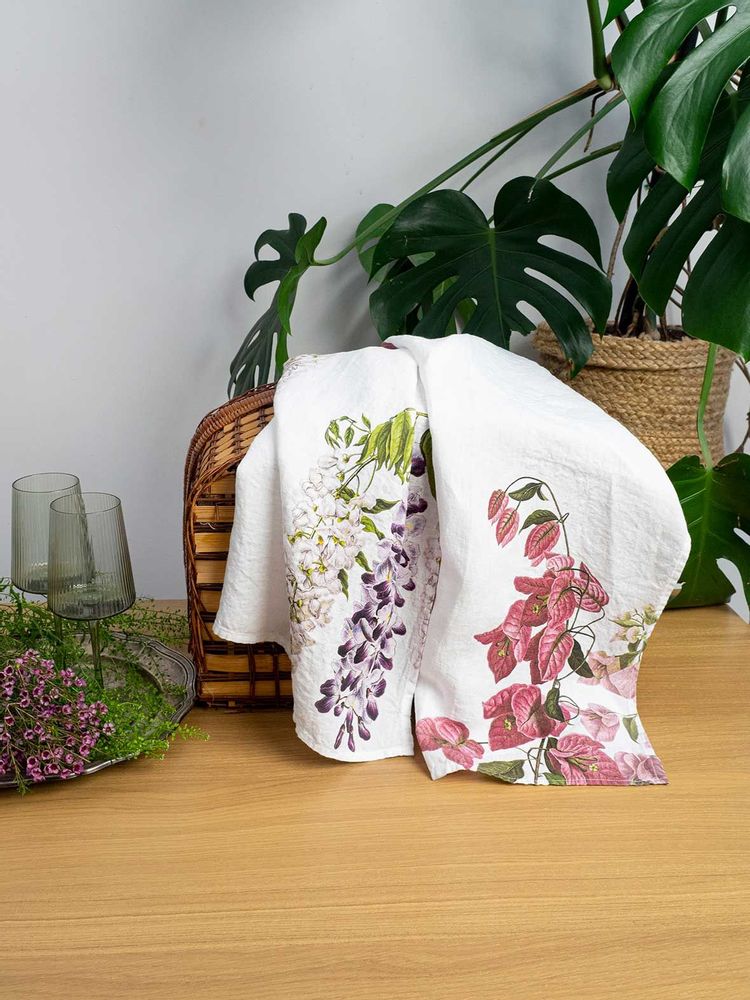 Linge d'office - BOUGAINVILLEA et GLYCINE ǀ Torchons en 100% lin lavé - LINOROOM 100% LINEN TEXTILES