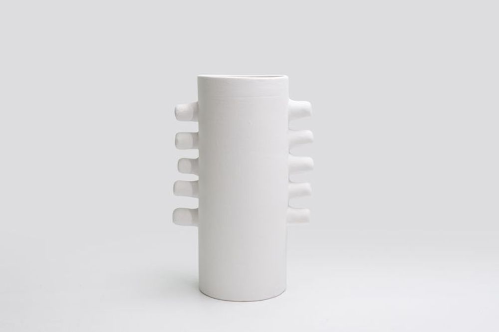 Vases - BRUT PARALLEL B WHITE VASE - CLAY212