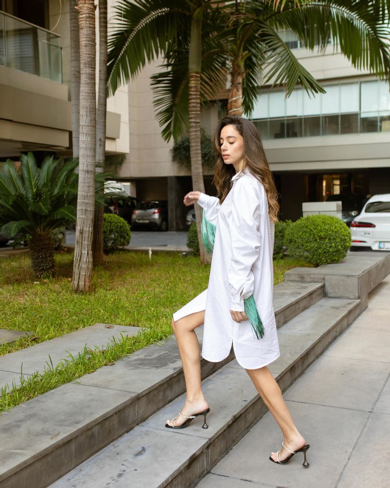 Prêt-à-porter - Puffed Shoulders Shirt Dress With Fringes - HYA CONCEPT STORE