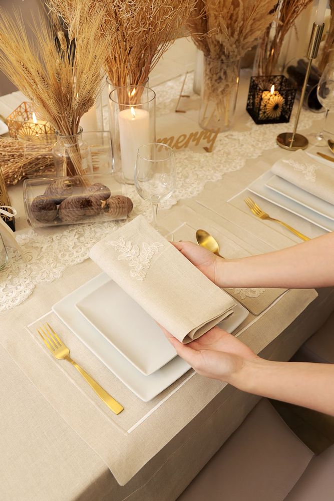 Sets de table - SET DE TABLE « CONTOUR » BEIGE, LOT DE 2 - HYA CONCEPT STORE