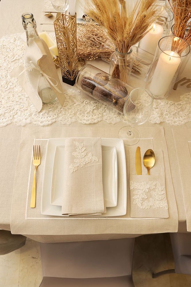 Sets de table - SET DE TABLE « CONTOUR » BEIGE, LOT DE 2 - HYA CONCEPT STORE