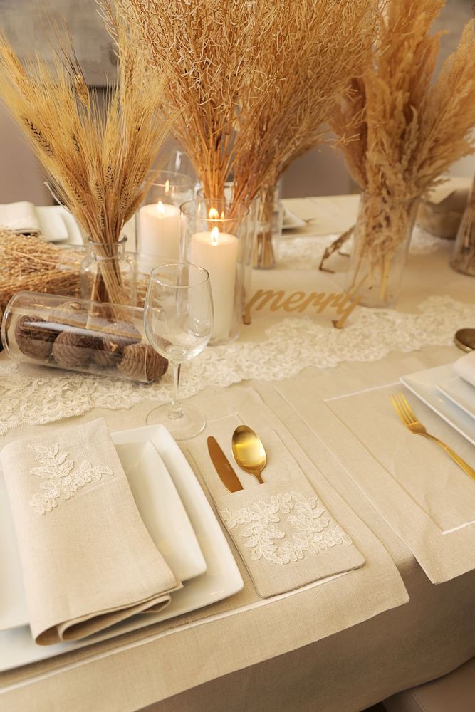 Sets de table - SET DE TABLE « CONTOUR » BEIGE, LOT DE 2 - HYA CONCEPT STORE