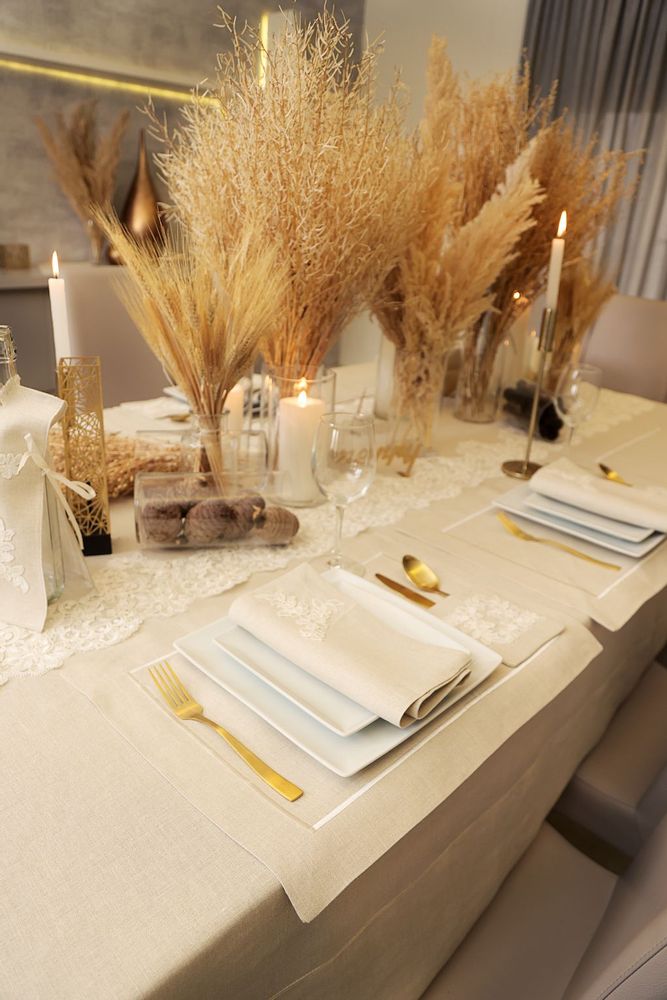 Sets de table - SET DE TABLE « CONTOUR » BEIGE, LOT DE 2 - HYA CONCEPT STORE