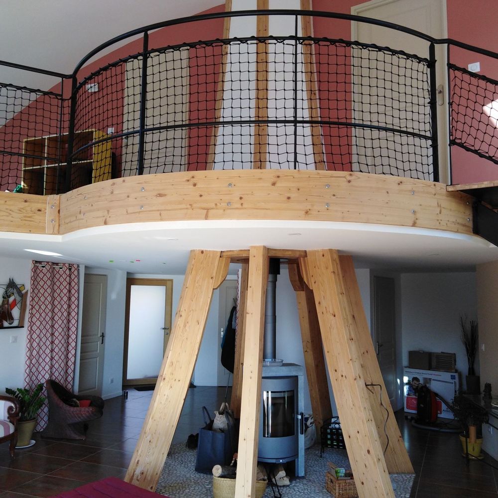 Equipements espace extérieur - Filet vertical Garde-corps ou rembarde d'escalier - LOFTNETS