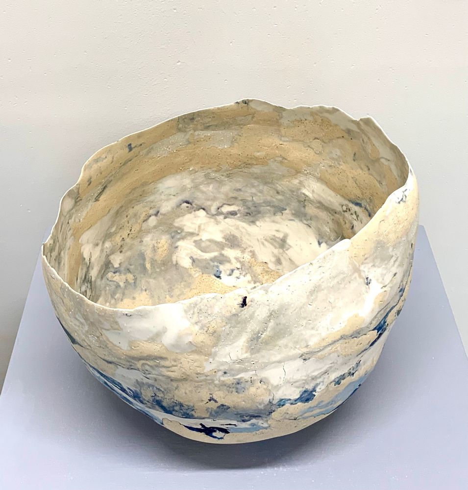 Ceramic - Blue Mixed Art Object 1. - ATELIER ELSA DINERSTEIN
