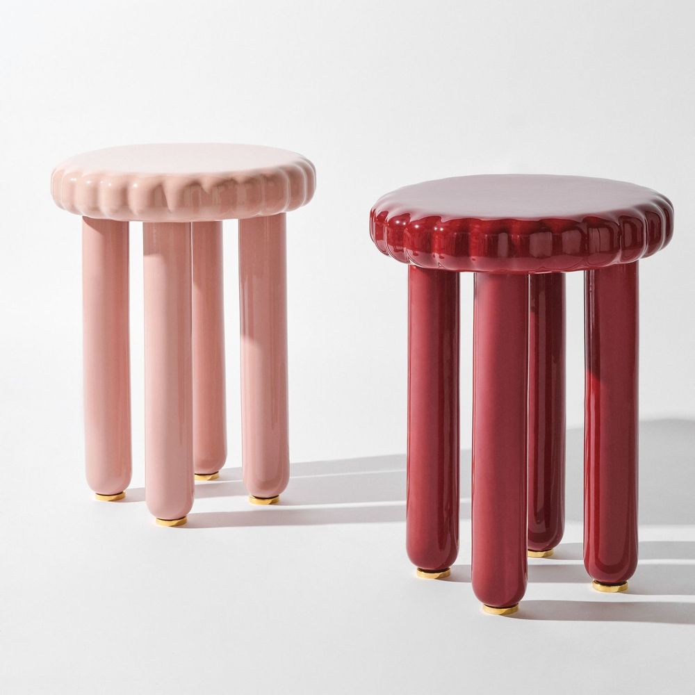 Tabourets - Tabouret/table d'appoint en céramique 'Biscotto' - STUDIO YELLOWDOT