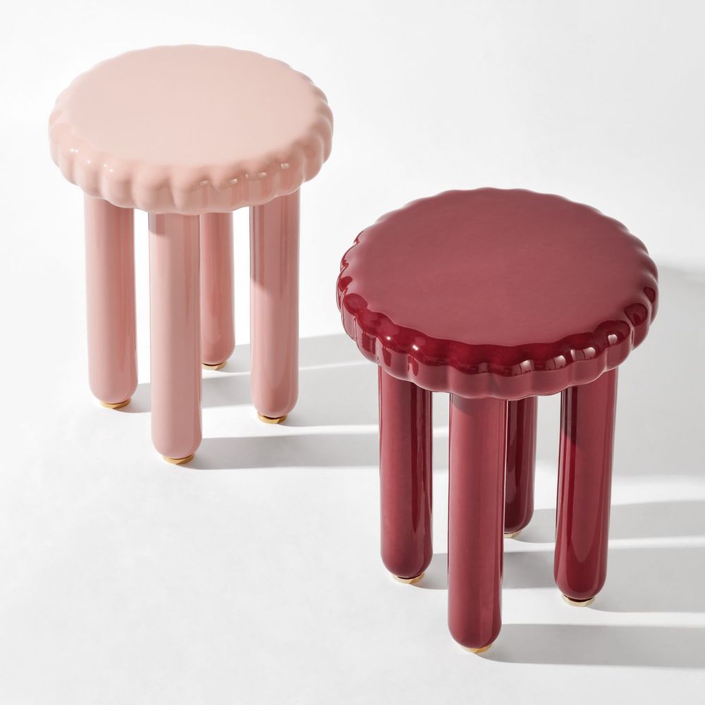 Tabourets - Tabouret/table d'appoint en céramique 'Biscotto' - STUDIO YELLOWDOT