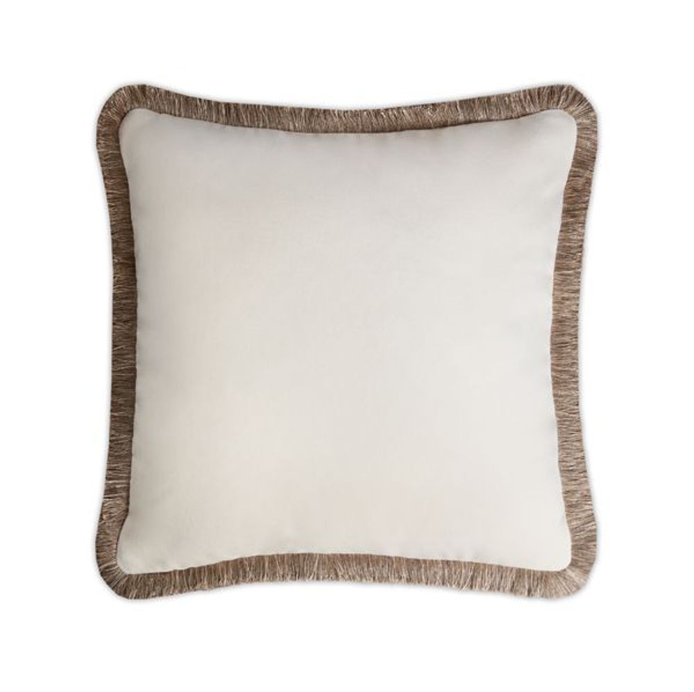 Cushions - Happy Pillow Velvet With Multicolor Sahara Fringes - LO DECOR
