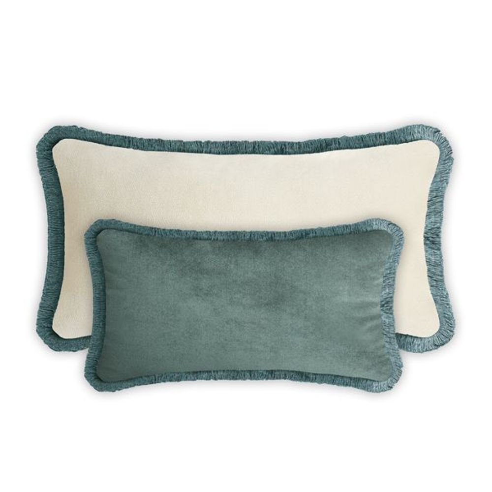 Coussins - Collection Lit - Oreillers Couple Happy Velours Avec Franges - LO DECOR