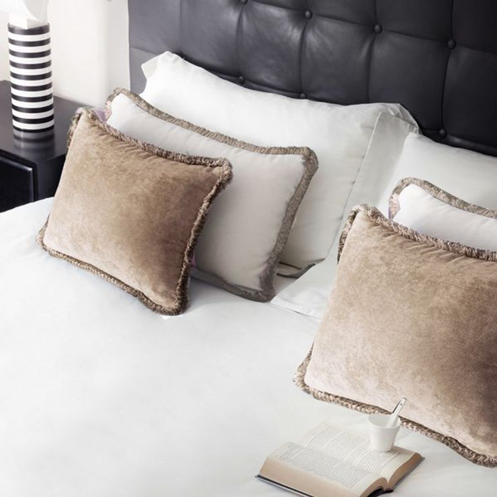 Coussins - Collection Lit - Oreillers Couple Happy Velours Avec Franges - LO DECOR