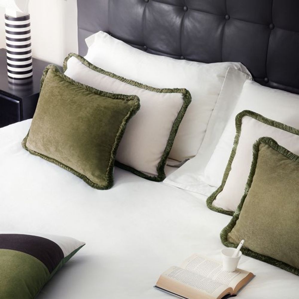 Coussins - Collection Lit - Oreillers Couple Happy Velours Avec Franges - LO DECOR