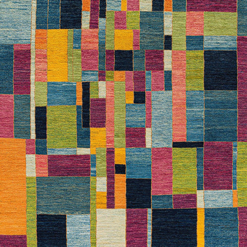 Tapis design - Mondrianesque Squares Revisited 2, Zollanvari Super Fine Gabbeh - ZOLLANVARI INTERNATIONAL
