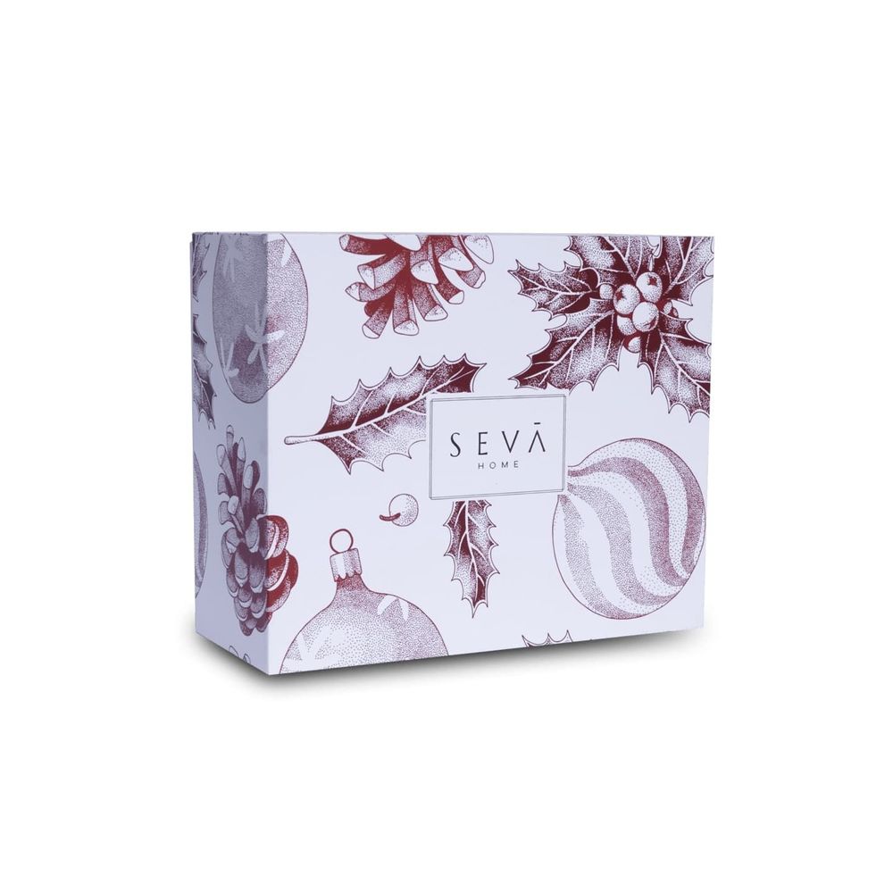 Bougies - Panier à motif décoratif Holly Jolly - (bougie en rubis, kit d'entretien pour bougies et lot de voyage de 3) - SEVA HOME