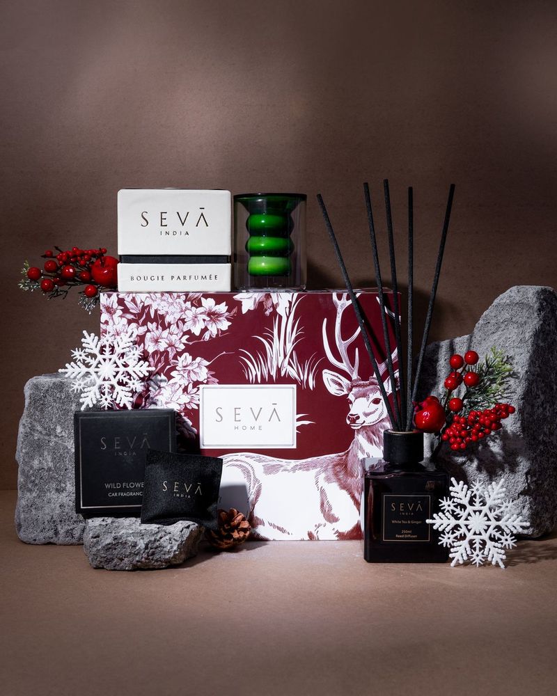 Parfums d'intérieur - Panier magique Mistletoe à motif de renne - (bougie de luxe, diffuseur, désodorisant pour voiture) - SEVA HOME