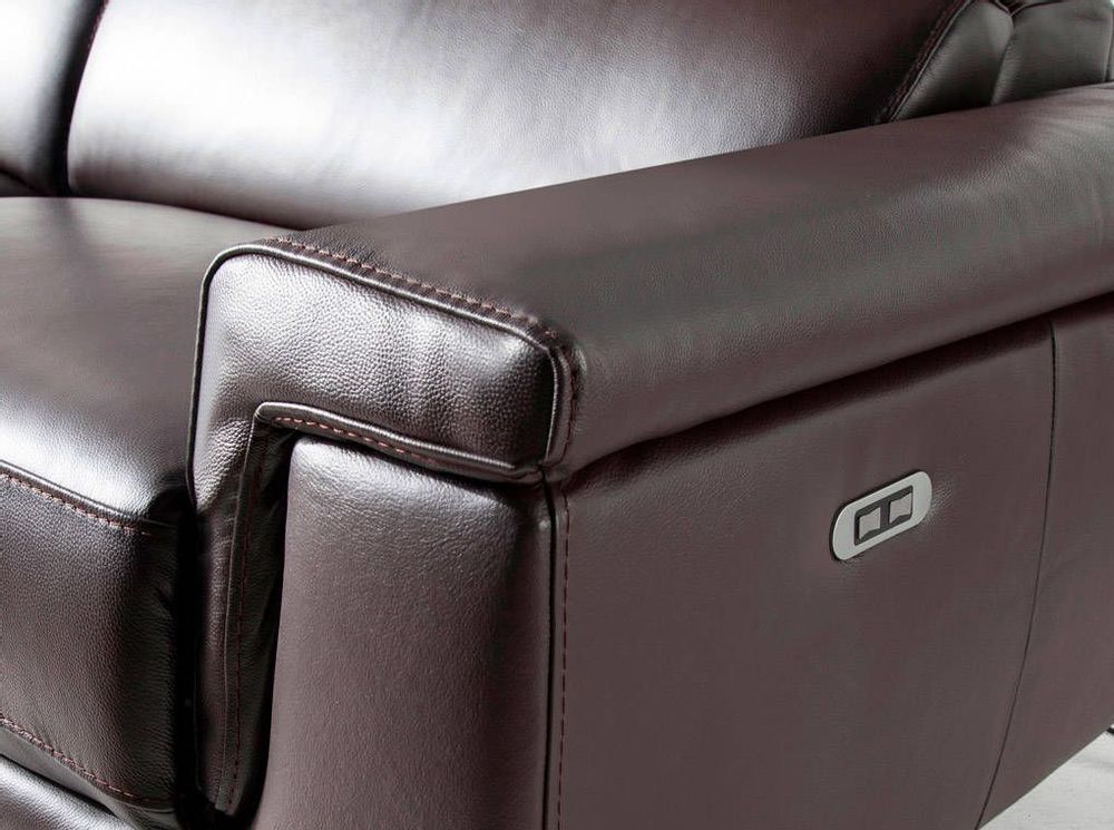 Sofas - 3-seater brown leather sofa relax mechanisms - ANGEL CERDÁ