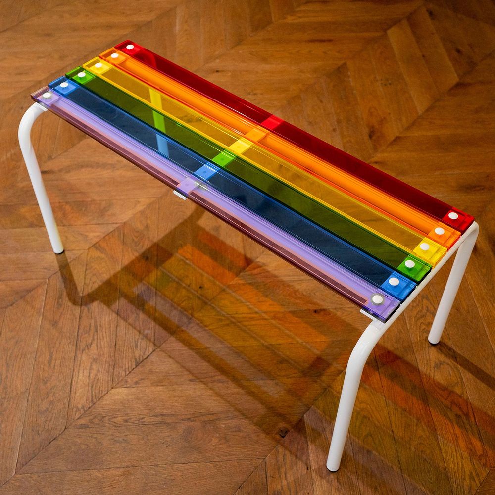 Bancs - Banc verre acrylique coloré | Freedom - LAURENT BADIER DESIGN