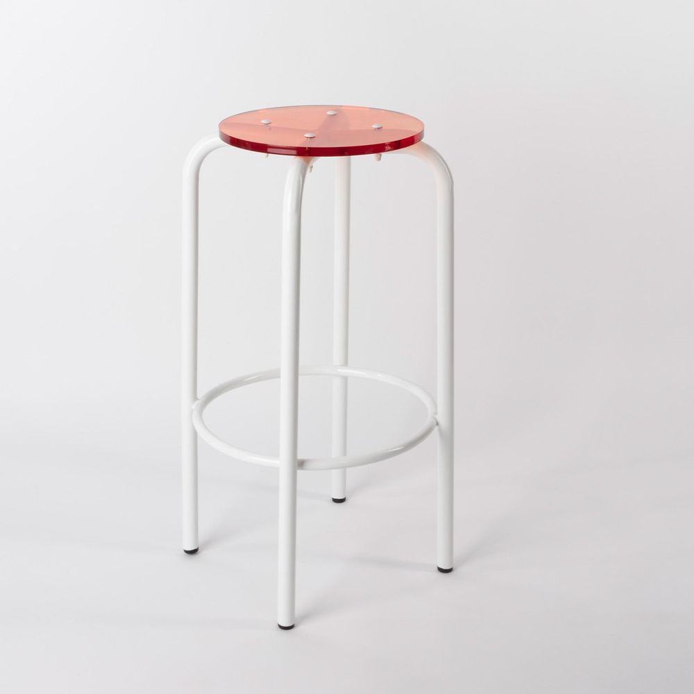 Tabourets - Tabouret Haut  verre acrylique coloré | Pop - LAURENT BADIER DESIGN