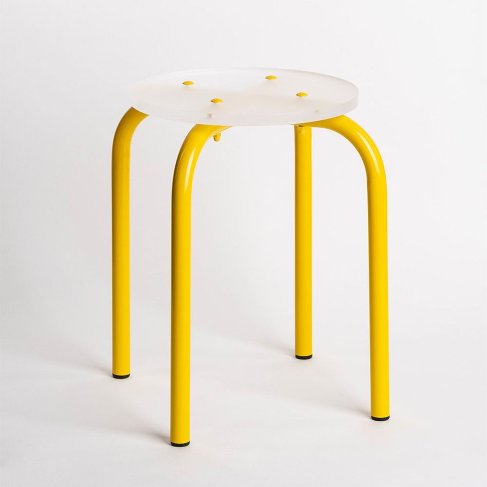 Stools - Frosted acrylic glass stool | Frozen Melody - LAURENT BADIER DESIGN