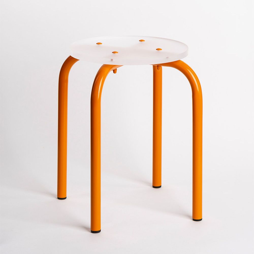 Stools - Frosted acrylic glass stool | Frozen Melody - LAURENT BADIER DESIGN