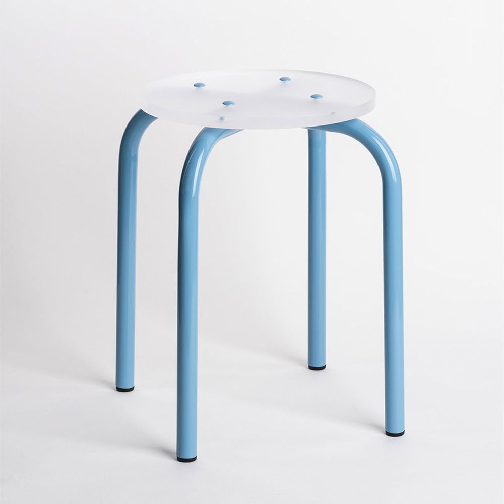 Stools - Frosted acrylic glass stool | Frozen Melody - LAURENT BADIER DESIGN