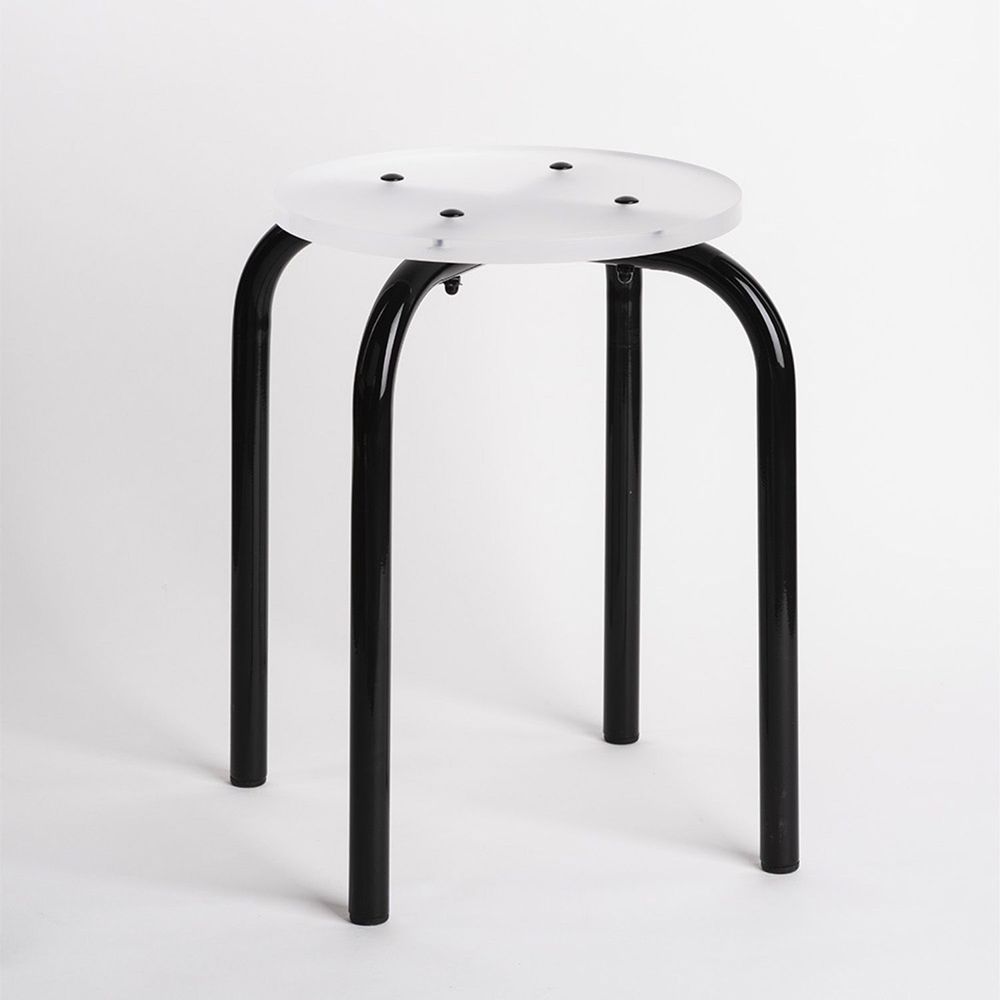 Stools - Frosted acrylic glass stool | Frozen Melody - LAURENT BADIER DESIGN