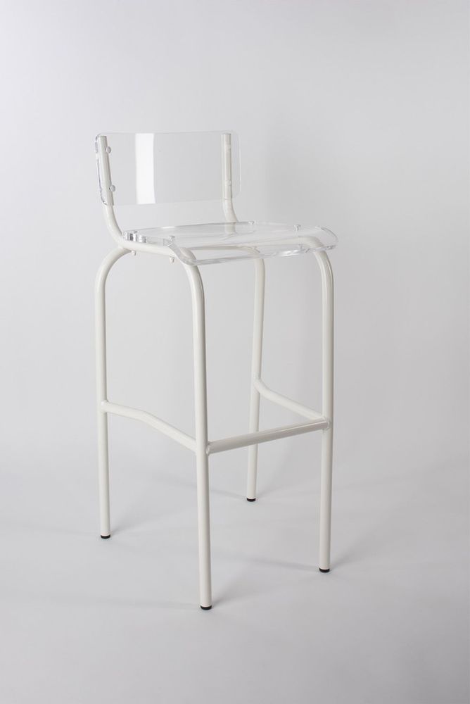 Chaises - Chaise haute verre acrylique transparent | Iconic - LAURENT BADIER DESIGN