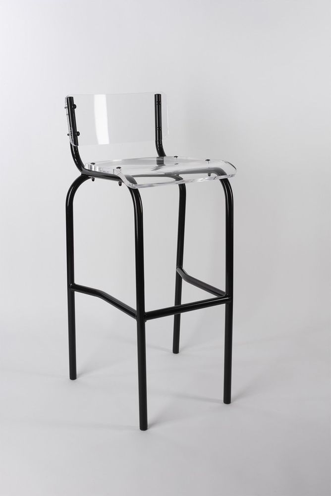 Chaises - Chaise haute verre acrylique transparent | Iconic - LAURENT BADIER DESIGN