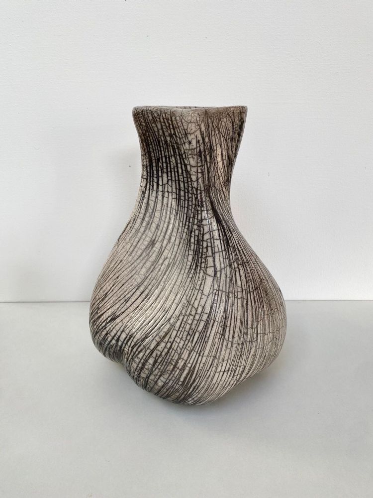 Vases - Vase Céramique "Raku" Curve - BARBARA BILLOUD