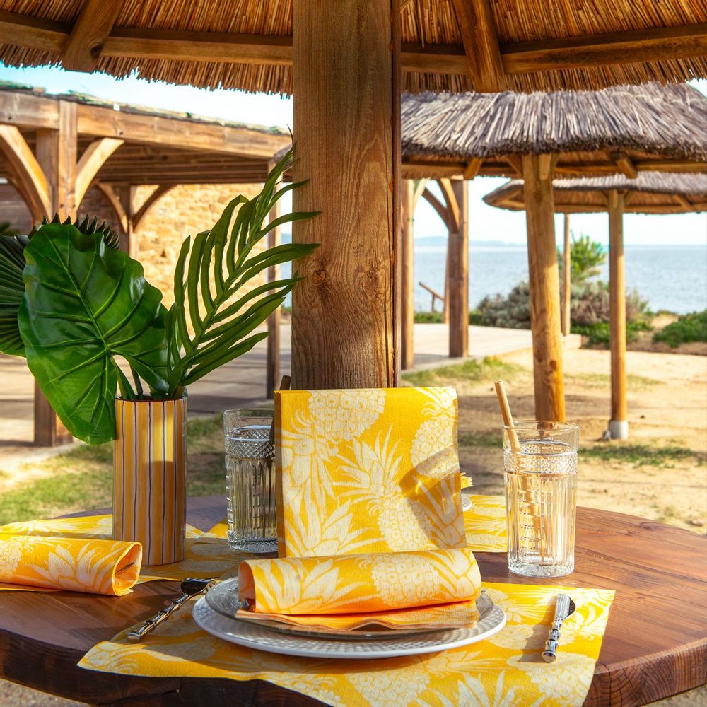 Serviettes - Ananas Jaune - FRANÇOISE PAVIOT